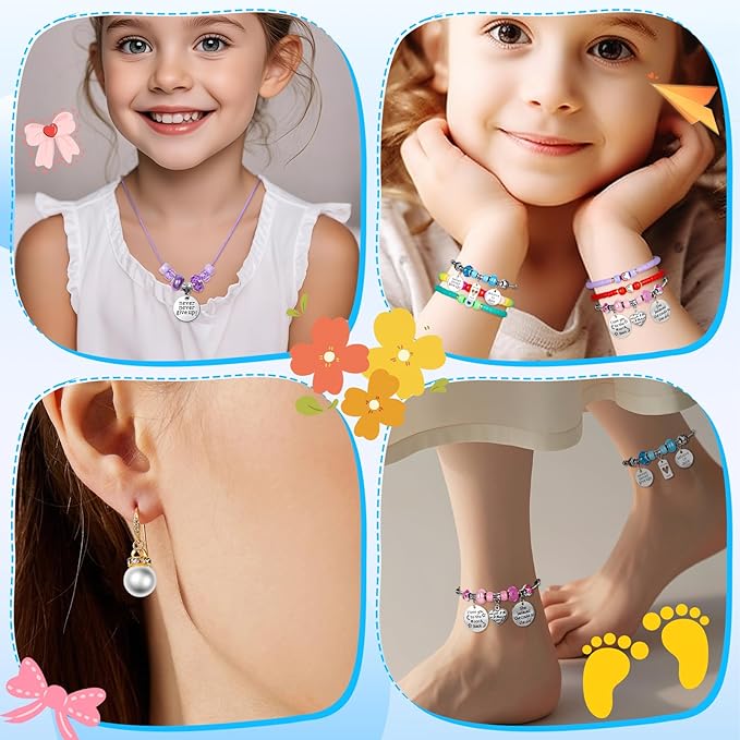 Girls Charm Bracelet Making Kit - 1400+ Pcs Jewelry Making Kit for Kids with Charm-Style Beads, Unicorn Mermaid DIY Bracelets & Necklaces, Birthday Christmas Gifts for Girls Ages 6 7 8 9 10 11 12