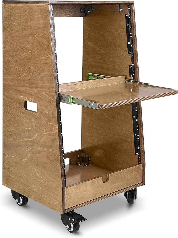 Sound Town DIY Slanted 16U Studio Rack,