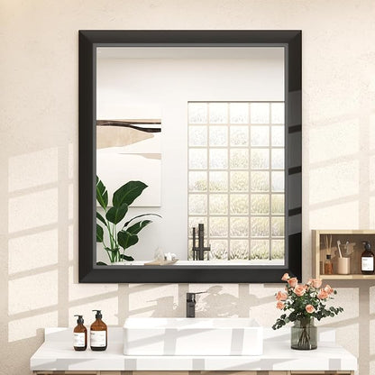 SMIROR Matte Black Bathroom Mirror
