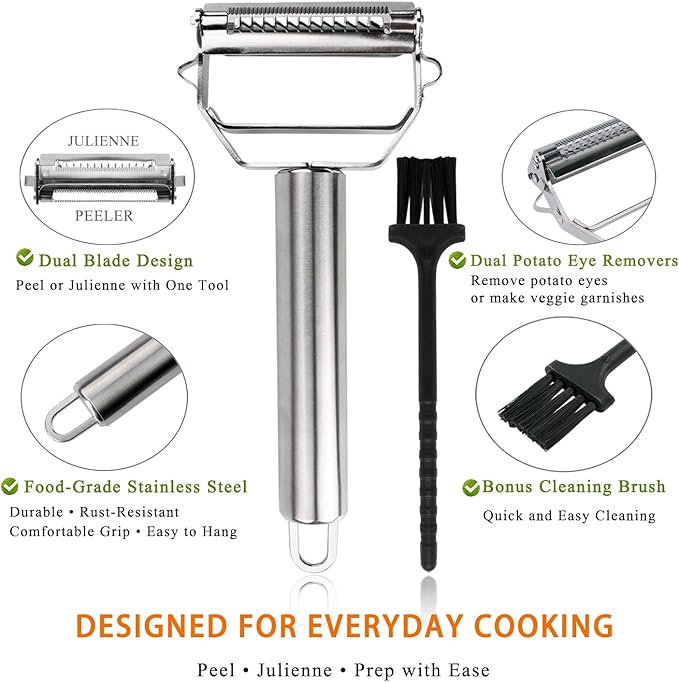 Sunkuka Potato Apple Vegetable Peeler Julienne Peeler