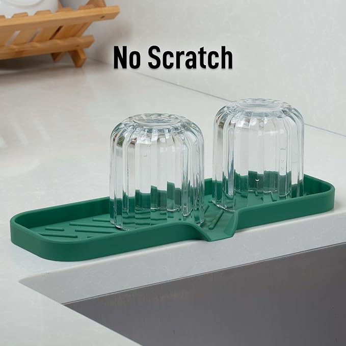 Zulay Kitchen Large Silicone Sponge Holder – Flexible Sink Organizer Tray
