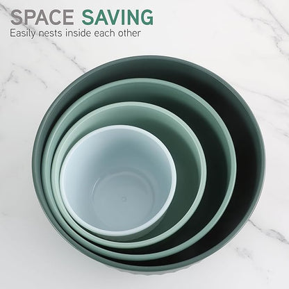 COOK WITH COLOR Prep Bowls with Lids- Wide and Deep Nesting Plastic Small