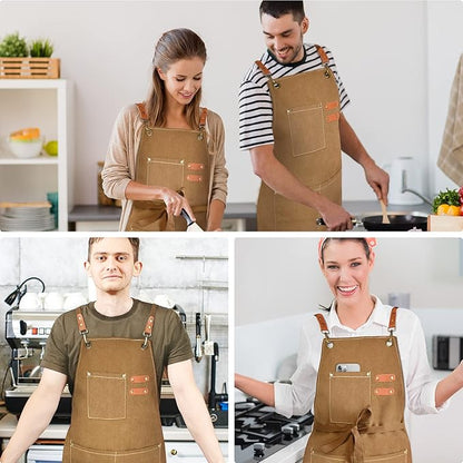 OUNLEN Chef Apron for Men Women Canvas Aprons