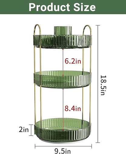 Asayuee 360 Rotating Makeup Organizer, 3 Tier Large Capacity Make Up Organizers