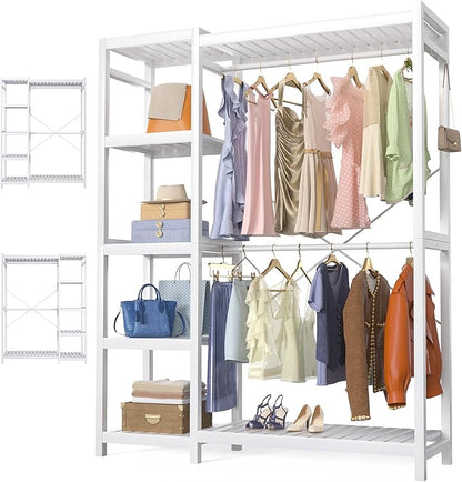 Homykic Bamboo Clothes Rack Garment Rack