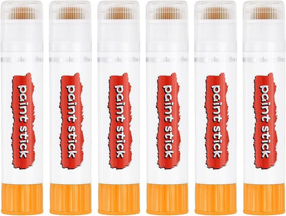 PATIKIL Tempera Paint Sticks, 6 Pcs Solid Tempera Paints Sticks Washable Bulk Markers Pen Quick Drying for Artists Beginners Art Supplies, Yellow