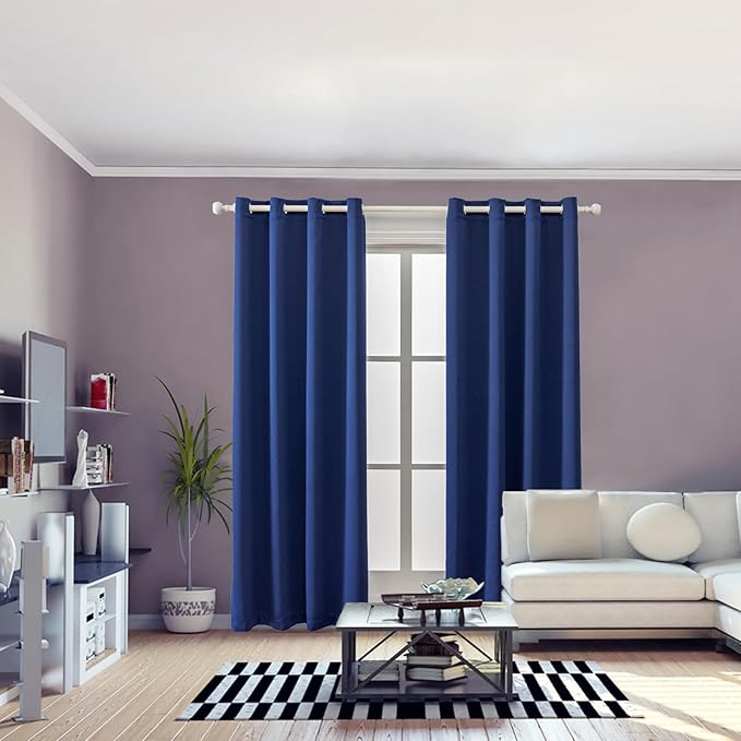 Anytime 100% Blackout Curtain 2 Panels Set, Thermal Insulated Window Drapes
