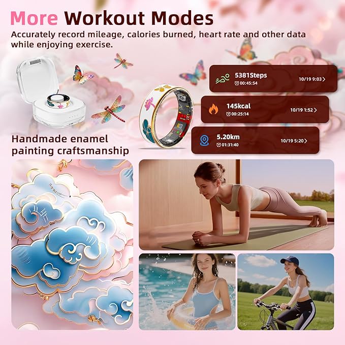 Smart Ring Health Tracker, Men & Women, Featuring a Heart Rate Monitor