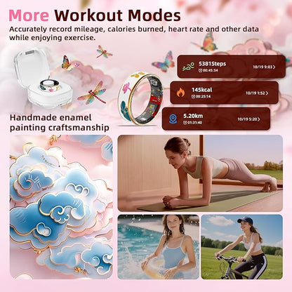 Smart Ring Health Tracker, Men & Women, Featuring a Heart Rate Monitor