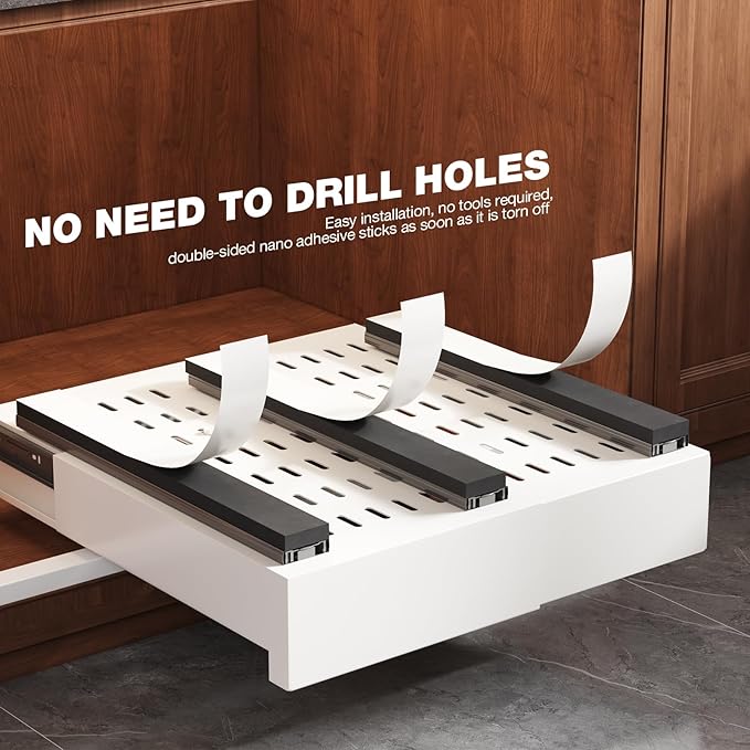 Seinloes 2 Pack Pull Out Cabinet Organizer Expandable Width and Depth, Slide