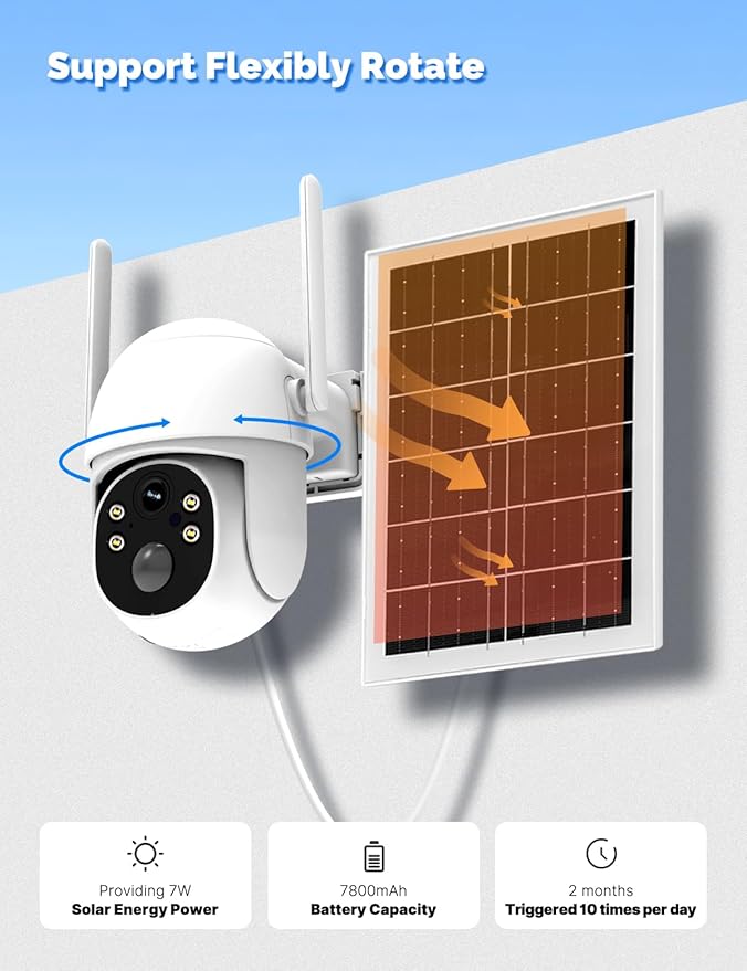 MOES 4G LTE Cellular Solar Security Camera, Lifetime Free Unlimited Data 2K