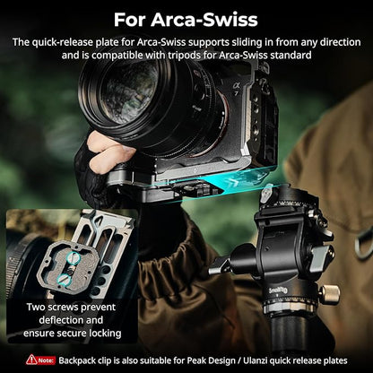 SMALLRIG Camera Clip with Plate, Quick Release System, Max Payload 40kg/88lb