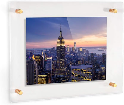 ArtToFrames 26x38 Inch Double Panel Floating Acrylic Picture Frame comes