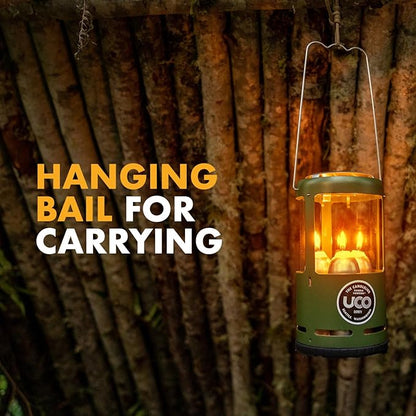UCO Candlelier Candle Lantern, Candle Lanterns for Real Candles, Perfect Outdoor Gear for Camping or for Power Outages, Includes 3 Long Burning Candles