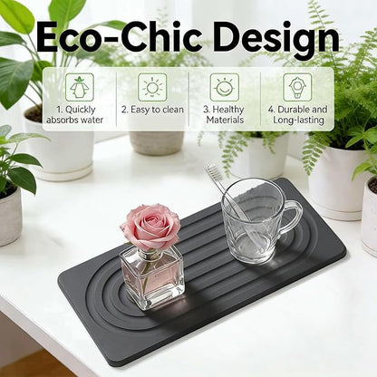2 PCS Water Absorbing Diatomite Coasters, Stone Drying Mat