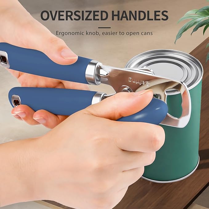 Safring Can Opener Manual, Heavy Duty Stainless Steel Smooth Edge Can Opener