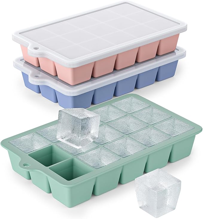 Silicone Ice Cube Tray 3 Pack