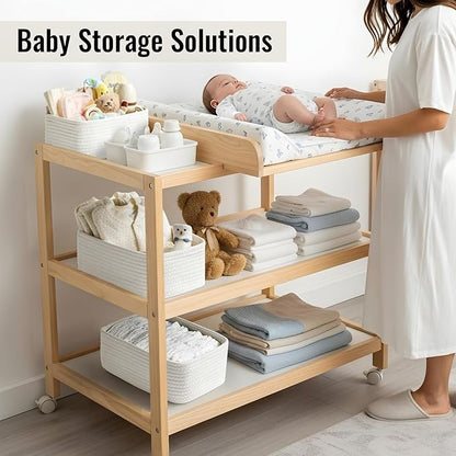 8 Pack Small Storage Baskets for Organizing, Woven Rope Bins for Bathroom