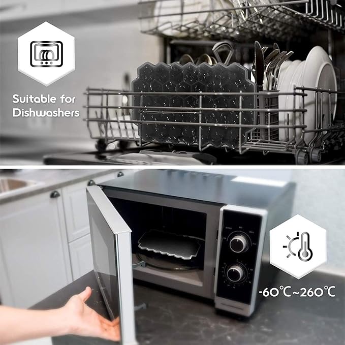 Jisile Ice Cube Trays for Freezer, Hexagonal Ice Tray