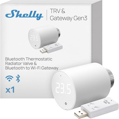 Shelly Blu TRV & Blu Gateway Gen3, Smart Thermostatic Radiator Valve,