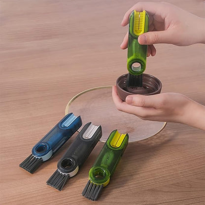 3 in 1 Cup Lid Gap Cleaning Brush Set, Mutipurpose Tiny Silicone Cup Holder