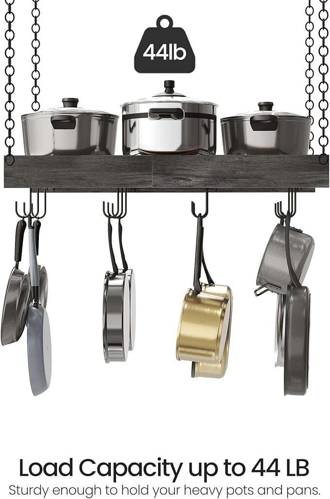 CHOEZON Hanging Pot Rack, Ceiling Mounted Pot Hanger, Vintage Pot Rack