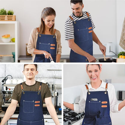 OUNLEN Chef Apron for Men Women Canvas Aprons