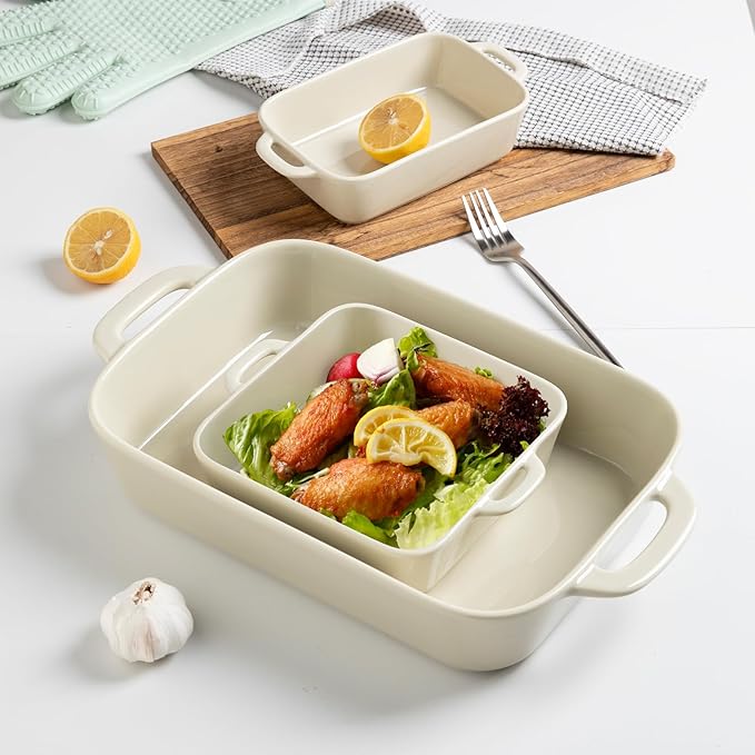 Sweejar Ceramic Bakeware Set, Rectangular Baking Dish