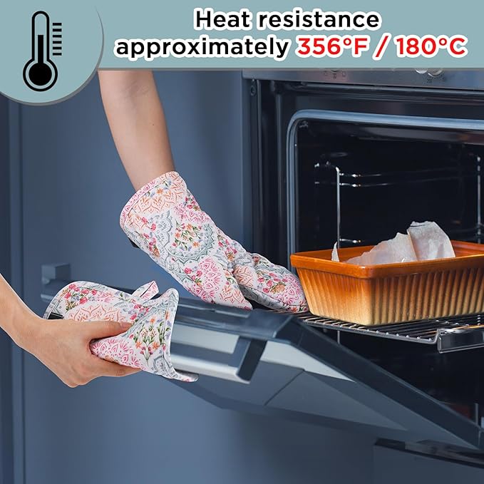 BONTHEE Oven Gloves Heat Resistant Potholder Set Oven Gloves