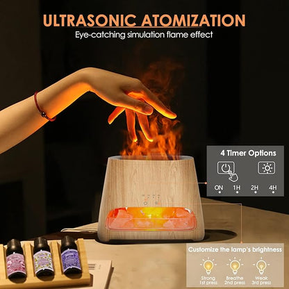 SALKING 2-in-1 Ultrasonic Essential Oil Diffuser & Himalayan Salt Lamp