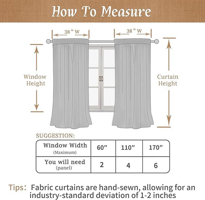 LAMIT Linen 100% Blackout Window Curtains