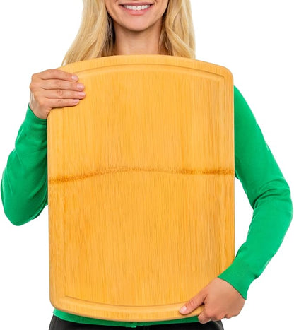 Greener Chef 20 Inch Bamboo Cutting Board Featuring Super-Sized Glue-Free