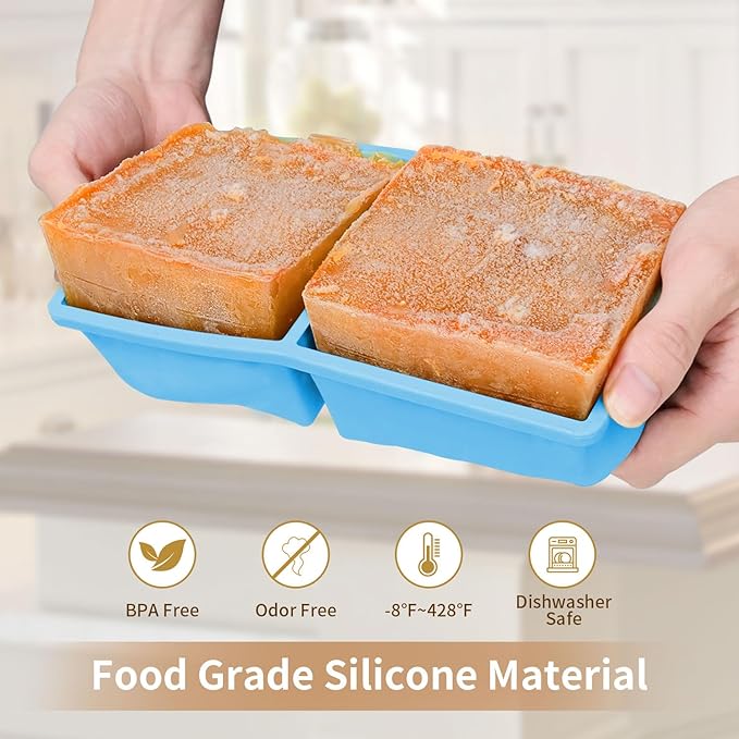 Silicone Freezer Tray for Soup Ice Cubes: 2-Cup Freezing Tray
