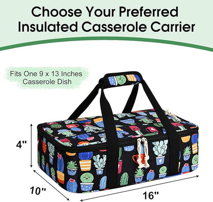 Corduroy Casserole Carrier, Insulated Lasagna Lugger