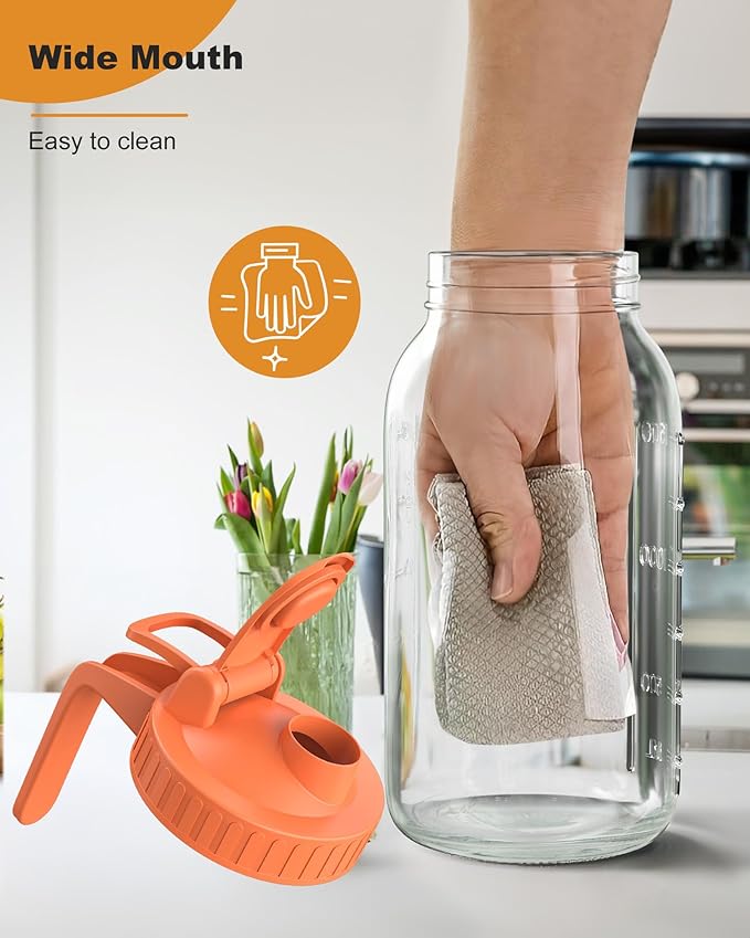 2 Pack Mason Jar Pitcher – Airtight & Leakproof Glass Pitcher