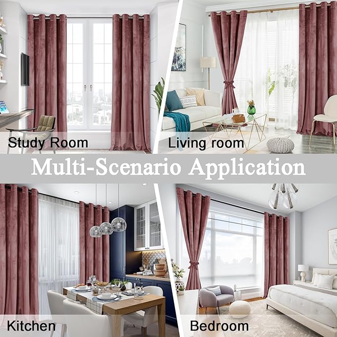 JIUZHEN Velvet Curtains 90 inches Long