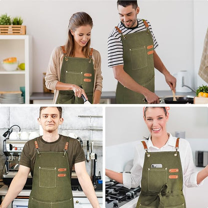 OUNLEN Chef Apron for Men Women Canvas Aprons