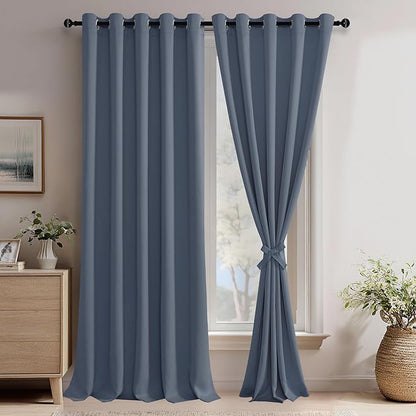 JIUZHEN Dusty Blue Blackout Curtains