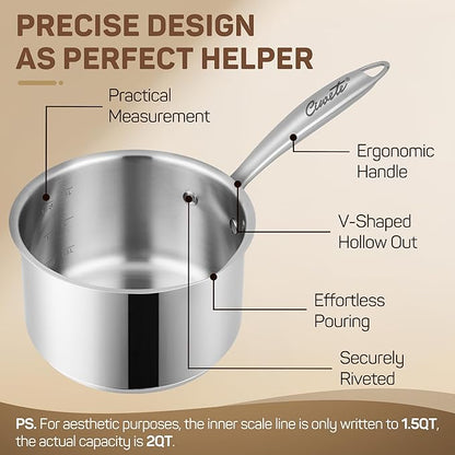 Ciwete 2 Qt Stainless Steel Saucepan