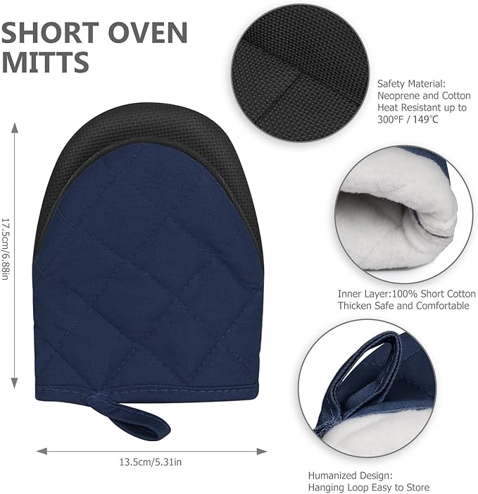1 Pair Short Oven Mitts