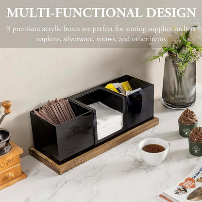 MyGift Coffee Organizer, Modern Acrylic Coffee and Tea Organizer