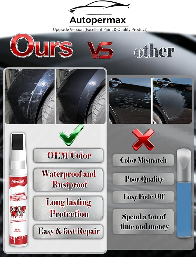 G41 Black/Magnetic Black Pearl Car Touch Up Paint for Nissan, Color Accurate Two-In-One Car Paint Scratch Repair Pen, Professional Scratch Remover for Vehicles Chips and Nicks Scuff