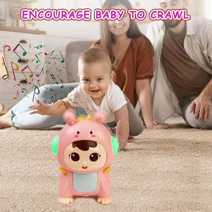 Crawling Baby Toys, Fun Tummy Time Toys for Toddler with Music and Light, Interactive Walking Moving Sensory Toys for Infant Baby Girls Boys, Age 12 to 18 Months