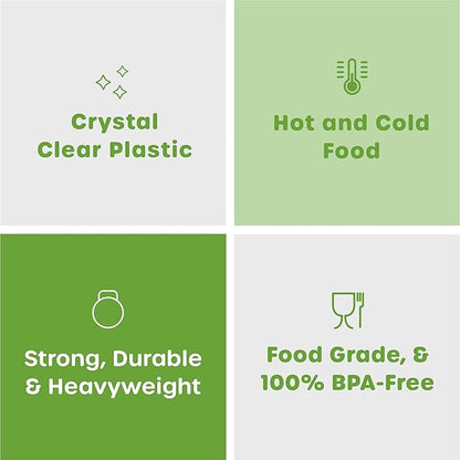 Comfy Package [300 Pack] Heavyweight Clear Plastic Forks with Engraved Design - Disposable Sturdy Plastic Utensils for Parties, Weddings, and Events