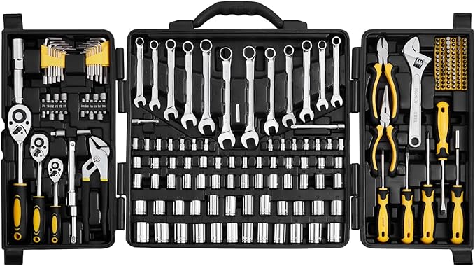 VEVOR Mechanics Tool Set 207 Pieces 1/4" 3/8" 1/2" Drive Sockets -SAE and