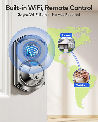 TEEHO TE012W WiFi Smart Lock, Fingerprint Door Lock