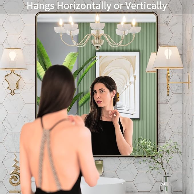 LOAAO 30”X36” Bronze Bathroom Mirrors