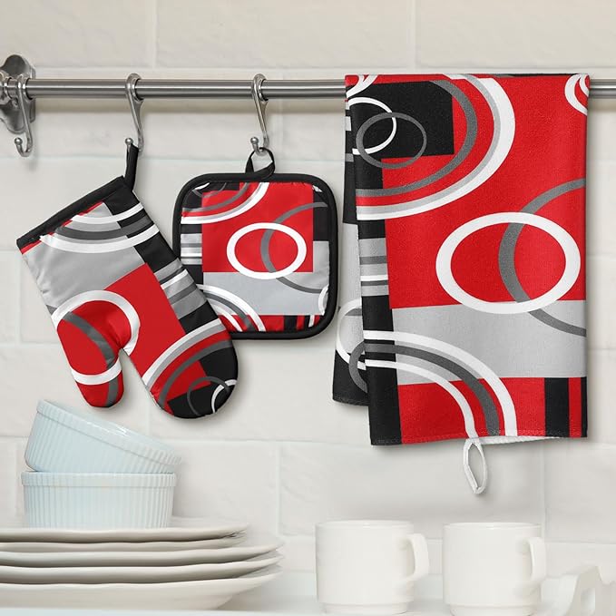 Jingmore 6 Pcs Kitchen Decor Set Accessorie Farmhouse Kitchen Towels Pot