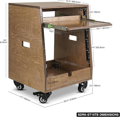 Sound Town DIY Slanted 10U Studio Rack,