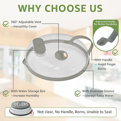 Microwave Splatter Cover with Water Steamer